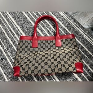 Gucci Red and Brown Women's Tote Bag
